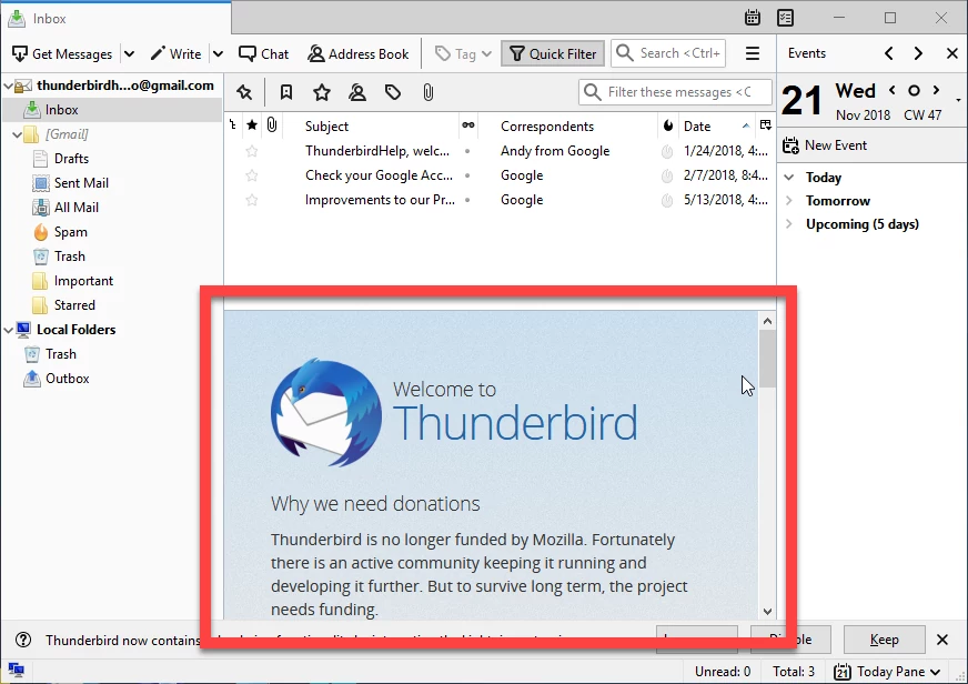 Thunderbird Screenshot