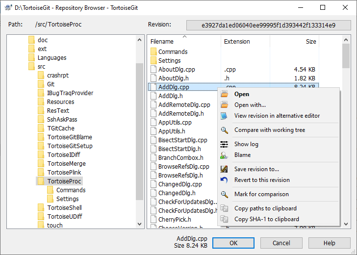Tortoise Git Screenshot
